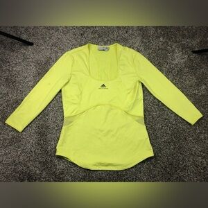 Adidas by Stella McCartney Women’s Neon 3/4 Sleeve Mesh Athletic Top Size Small